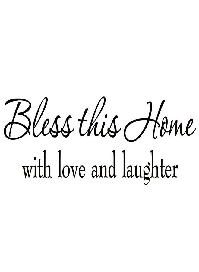 VWAQ Bless This Home with Love and Laughter Decal Wall Quote Religious Sayings Vinyl Wall Art Decor Home Blessing - Image 1