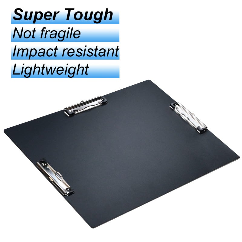 Acocony 11x17 Clipboard Three Clip Super Tough Extra Large Clipboard PP Plastic Not Fragile 11 x 17 Clipping Board Black Pack of 1 - Image 3