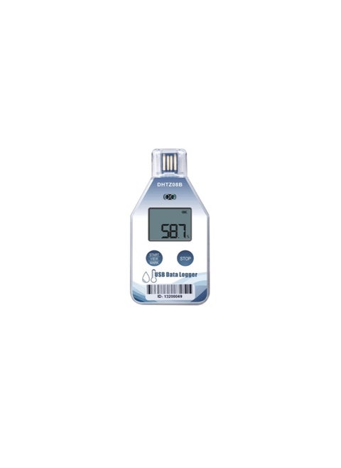 DHT Single Use USB LCD Temperature and Humidity Data Logger – DHTZ08B, Cold Chain Logger, 220 Days Recording, Auto PDF/CSV Reports, 2-Year Shelf Life, Compact & Slim, No Software Required, DHTZ08B
