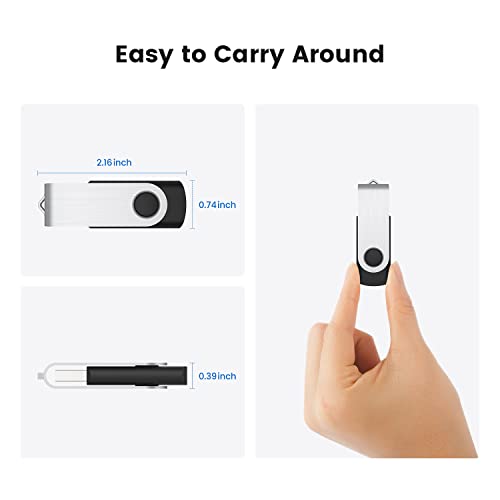 Kootion 32GB Flash Drive 32gb USB Flash Drive 10 Pack Thumb Drive Memory Stick Swivel Jump Drive Keychain Design, Mixcolored - Image 2
