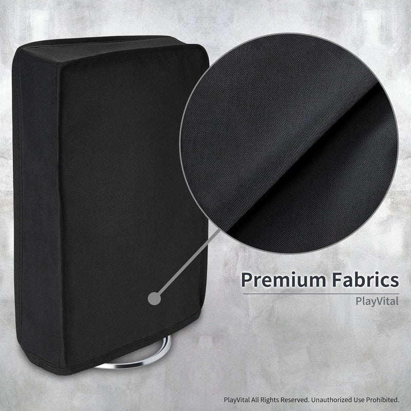 غطاء غبار عمودي من لإصدار PS5 Slim مع مشغل الأقراص (التصميم الأصغر الجديد)، واقي نايلون مقاوم للغبار وغلاف مقاوم للماء لوحدة PS5 Slim - أسود - Image 5