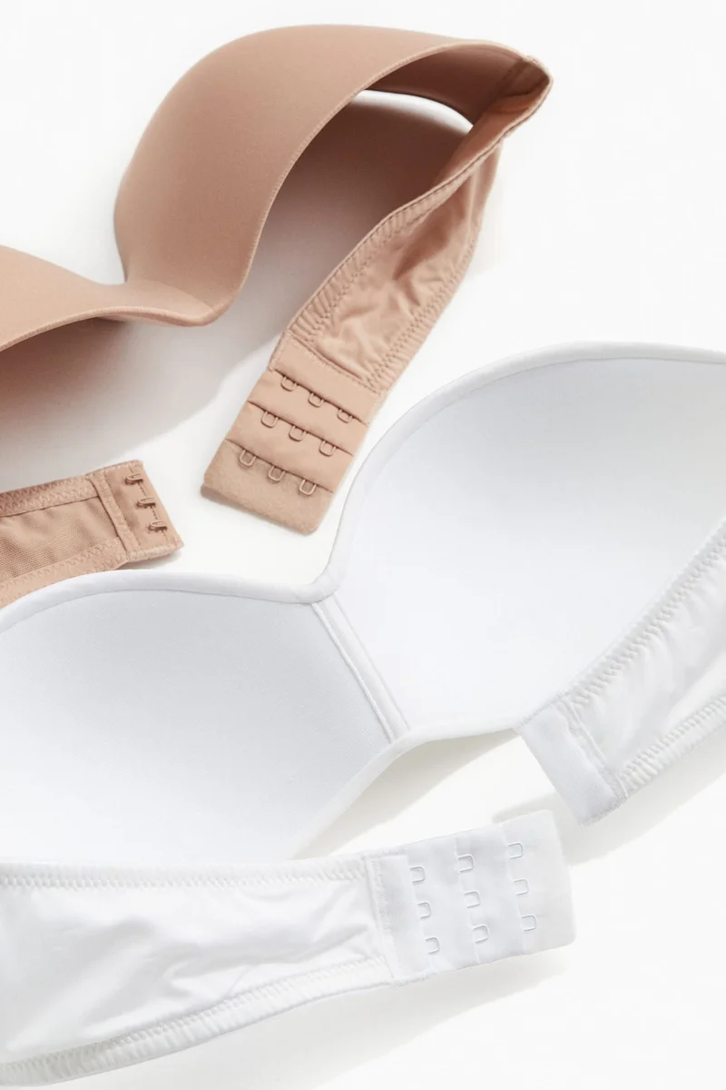 H&M 2-pack padded microfibre bandeau bras