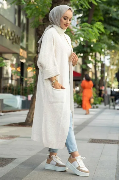 Işılda Fashion Women's Clothing Knitwear Long Cardigan