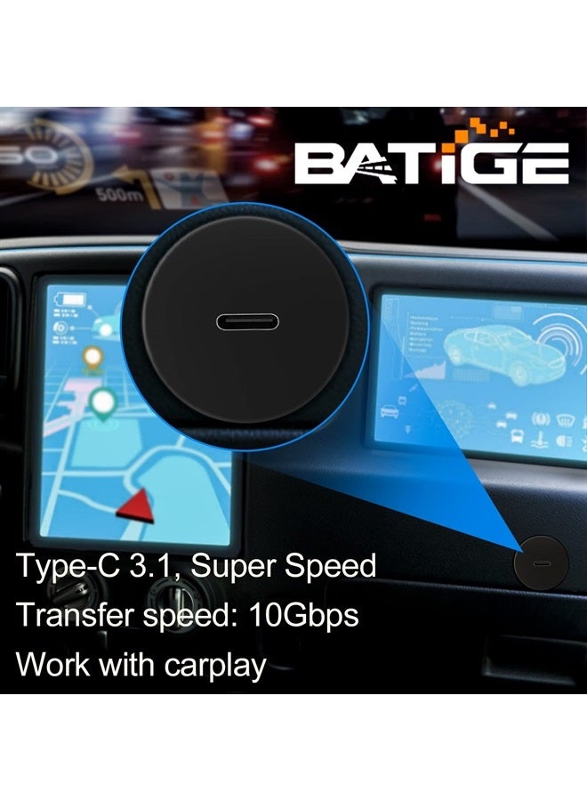 BATIGE Single Port Type C 3.1 Car Flush Mount Cable USB C 3.1 Panel Mount Male to Female Extension Cable for Car Truck Boat Motorcycle 3ft - Image 2