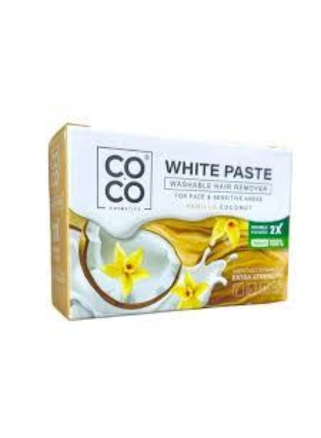 كوكو معجون شمع كو كو الأبيض لإزالة الشعر قابل للغسل بنكهة الفانيليا وجوز الهند 100 جرام