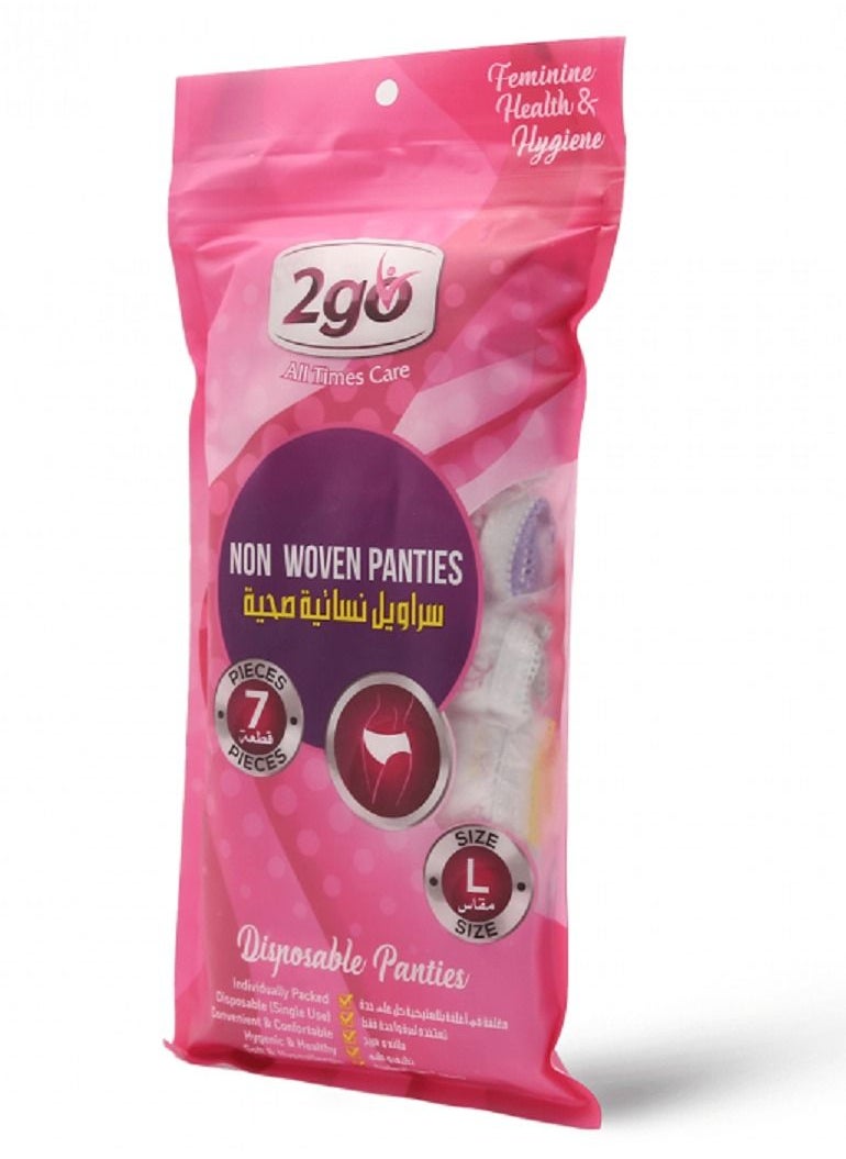 2Go, Disposable Paper, Non-Woven Panties Large - 7 Pcs