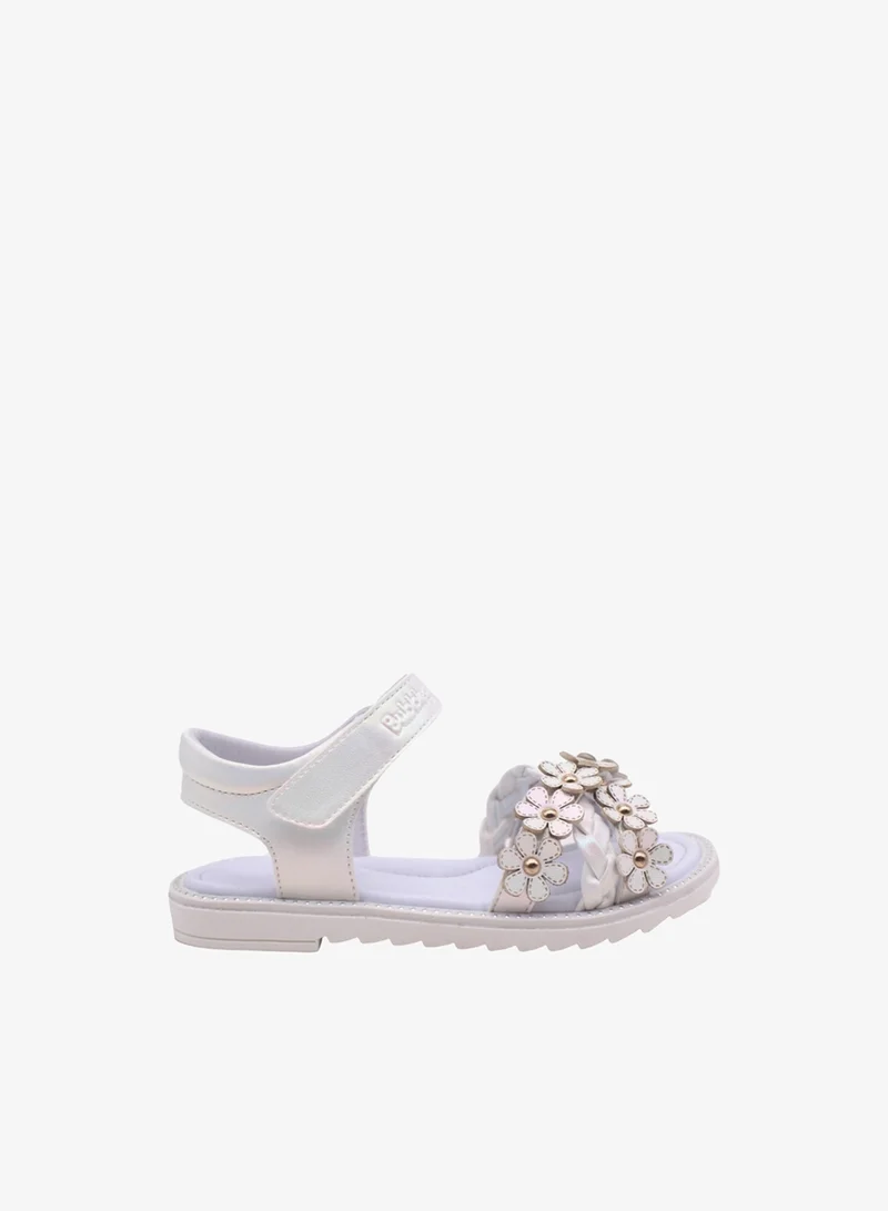 Bata Floral Embellished Sandals with Ankle Strap