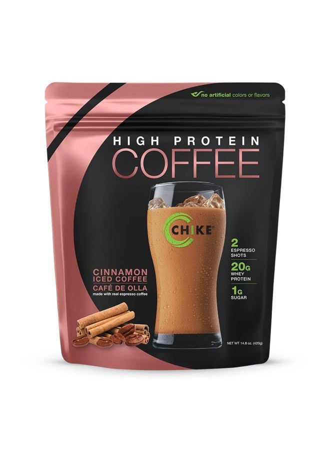 Chike Cinnamon High Protein Iced Coffee, 20 G Protein, 2 Shots Espresso, 1 G Sugar, Keto Friendly and Gluten Free, 14 Servings (14.8 Ounce) - Image 1