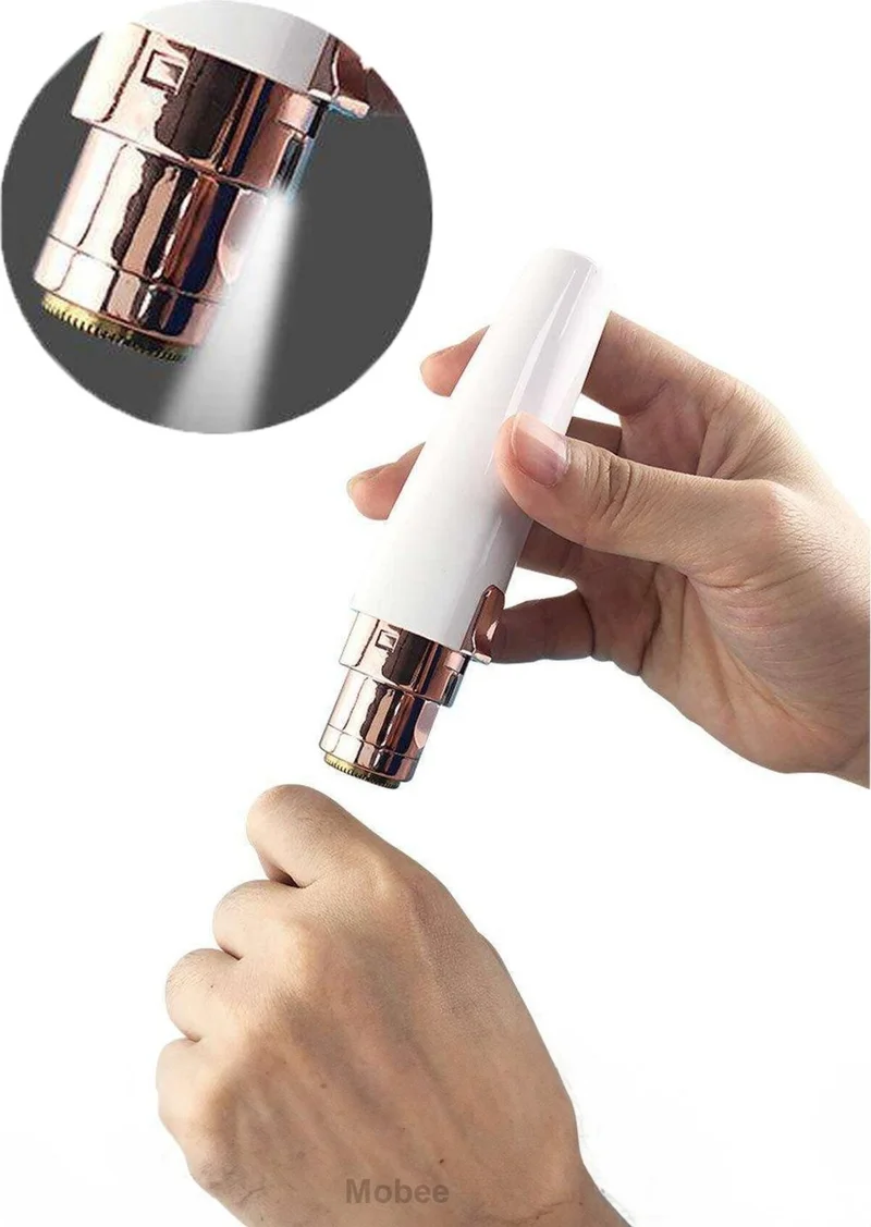 Mobee 2 In 1 Hair Removal Device Facial Epilator With 2 Heads For All Skin Types
