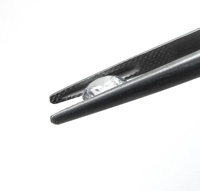 JTS Diamond Stone Tweezers with Groove Tips 6-1/2" Stainless Medium Grooved Tip for Gem and Jewelry Precision Tweezers Stainless Steel Matt Finish Serrated Medium Grooved Tip Tweezers with Gem Slot By JTS - Image 2