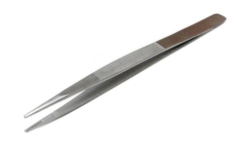 JTS Diamond Stone Tweezers with Groove Tips 6-1/2" Stainless Medium Grooved Tip for Gem and Jewelry Precision Tweezers Stainless Steel Matt Finish Serrated Medium Grooved Tip Tweezers with Gem Slot By JTS - Image 4