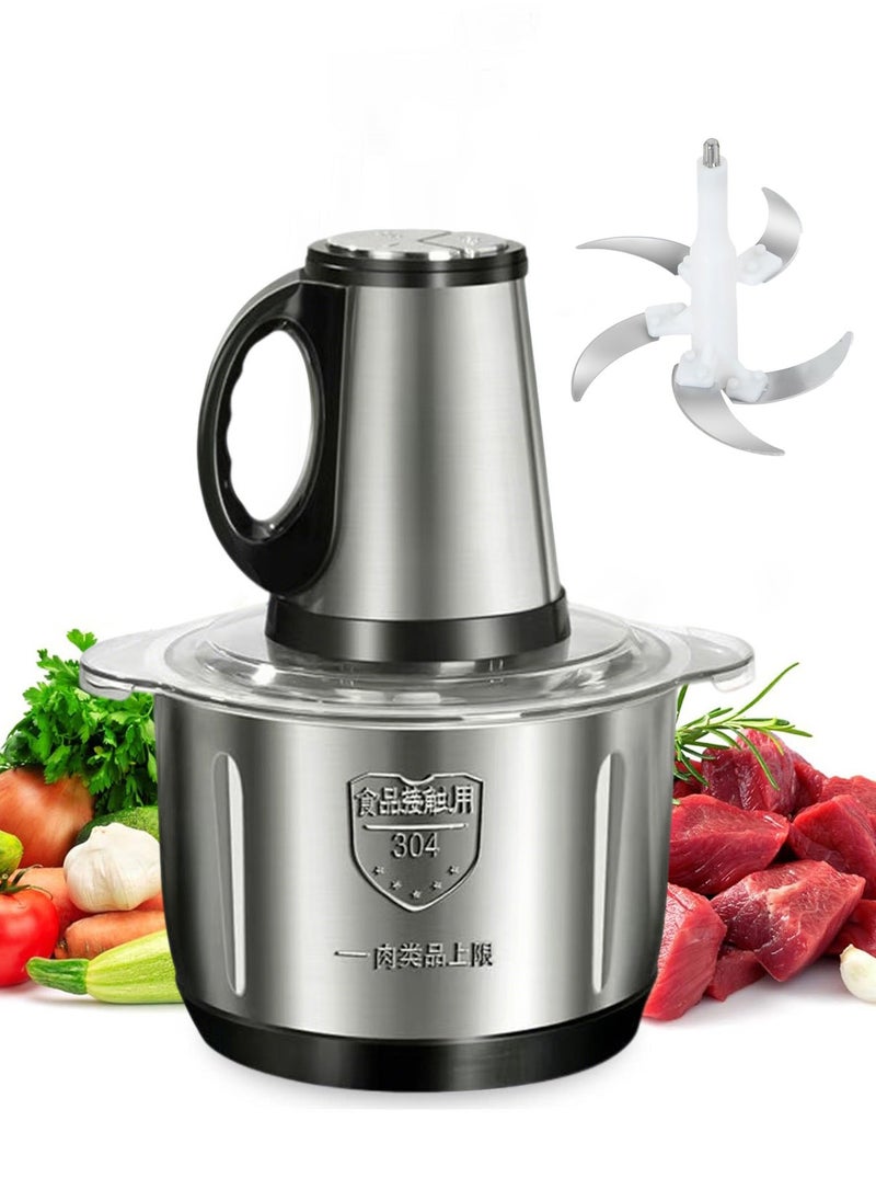 POWER LIFE Food Chopper Meat Mincer 5L 500W Electric Meat Grinder Blender Mincer Mixer Meat Chopper Stainless Steel Electric Chopper Automatic Food Processor Machine  - Image 1