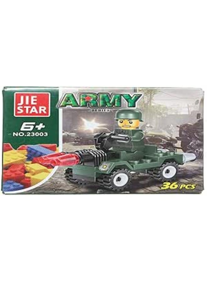 Jie Star 23003 Micano Army Series 36 Pcs For Boys, Multi Color