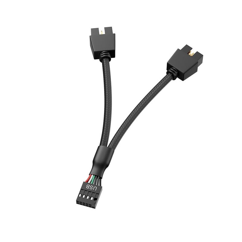 SSSUWP Motherboard 9pin USB2.0 to Dual 9pin Extension Cable, 9 pin to 2 * 9 pin Splitter Cord, Motherboard USB 9Pin Header Cable, Black - Image 1