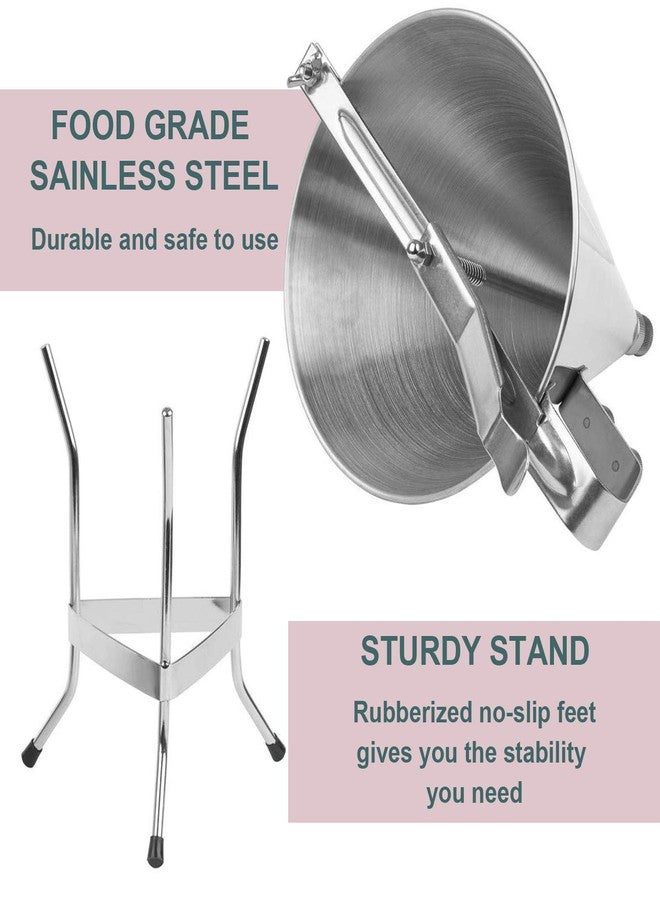 Together-life Stainless Steel Confectionery Funnels with Stand and 3 Nozzles, Commercial Grade Cake Decorating Tool Bakery Use, Precise Dispensing and Filling - Image 4