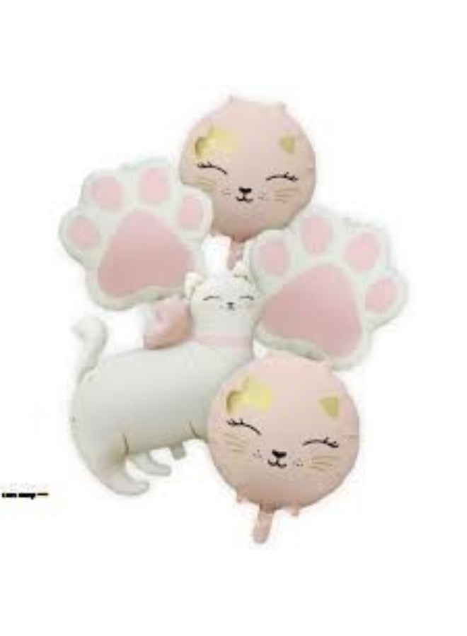 بروماس مجموعة بالونات من رقائق معدنية على شكل قطة لطيفة لتزيين الحفلات