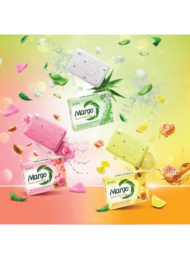 Margo Neem Naturals Soap | Enriched With Almond Oil & Rose | Soap For Clear & Radiant Skin [100Gm X 5] - Image 2