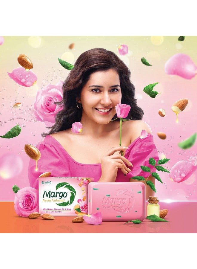 Margo Neem Naturals Soap | Enriched With Almond Oil & Rose | Soap For Clear & Radiant Skin [100Gm X 5] - Image 1