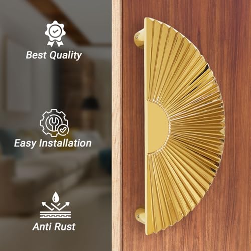 VOLO Main Door Handle/Door Handles for Main Door/Glass Door Handle/Pull Handles, for Home/Office/Hotels(Model- S-615) (Pack of 1 Set) (Gold, 224MM) - Image 4