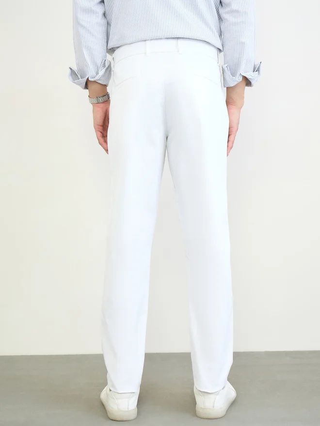 Styli White Men Regular Fit Solid Pants for Men | Best Price UAE
