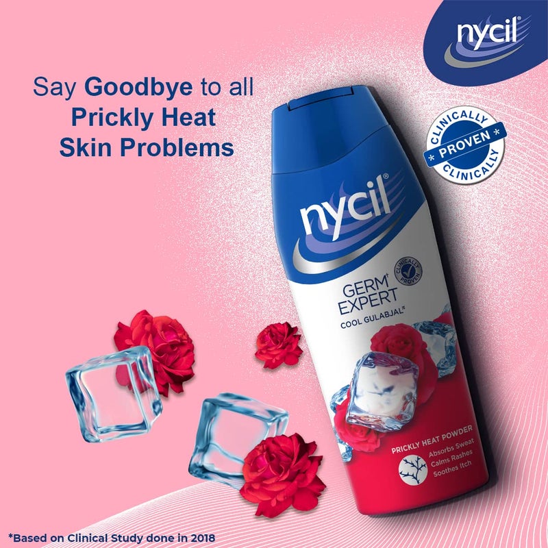 Nycil Germ Expert Cool Gulabjal Prickly Heat and Cooling Powder  400 g  Get Relief from Skin Problems Pack of 2 - Image 4
