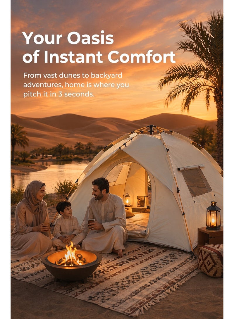 MEDOOSI 3-4 People Camping Tent,Pop up Tent,Portable Instant Tent,Waterproof and UV Protection,Suitable for Outdoor Sports/Travel/Beach Picnic(200*220*145cm) - Image 3