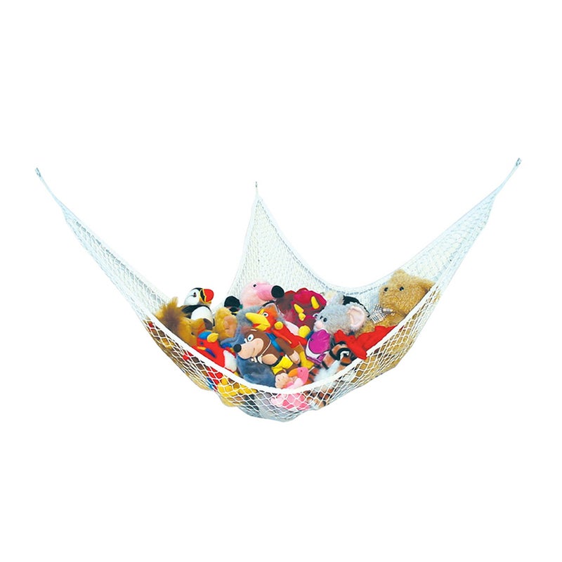 Children Kid Jumbo Toy Hammock Net Organizer (White)