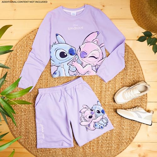 Disney Stitch Track Suit Girls Activewear Sweatsuit Teens 2pcs Sweatsuit Kids Clothing (9-10 Years, Lilac) - Image 5