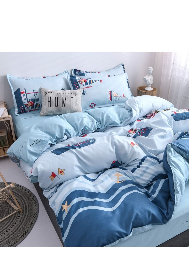 3-Piece Modern Minimalist Botanical Floral Pattern Bedding Set 