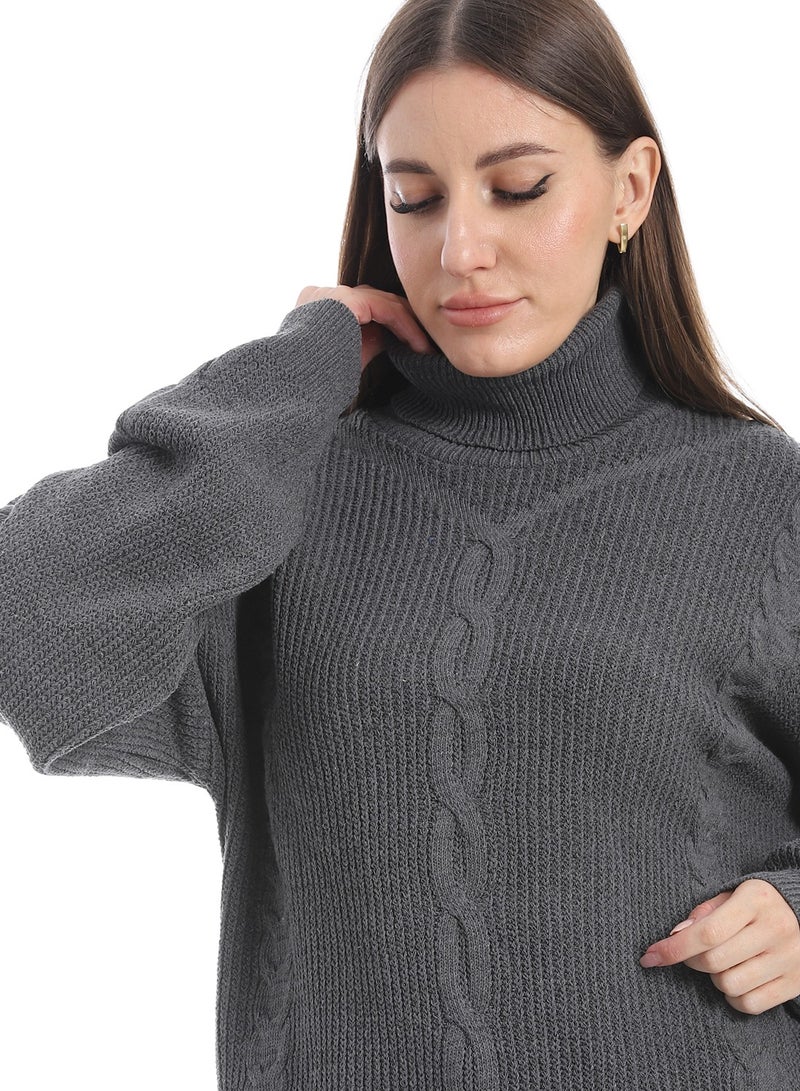 سيزار بلوفر صوف حريمي سادة برقبة عالية وتصميمات متعددة - Image 5