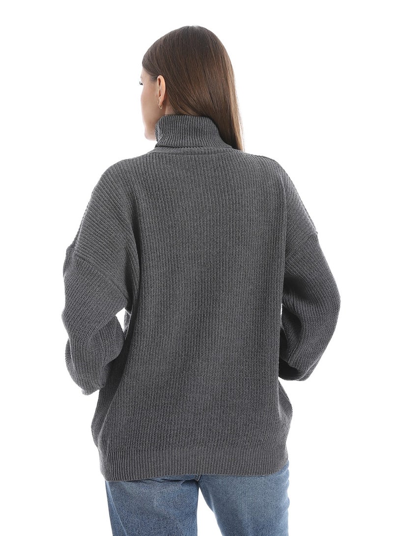 سيزار بلوفر صوف حريمي سادة برقبة عالية وتصميمات متعددة - Image 4