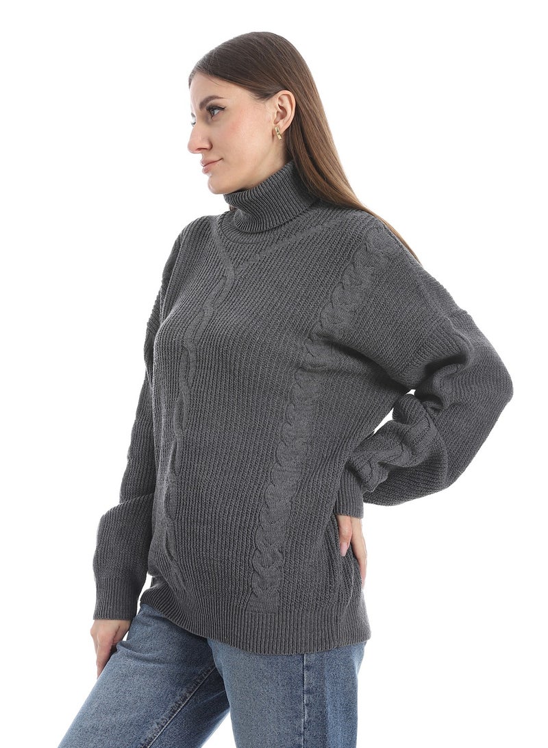 سيزار بلوفر صوف حريمي سادة برقبة عالية وتصميمات متعددة - Image 3