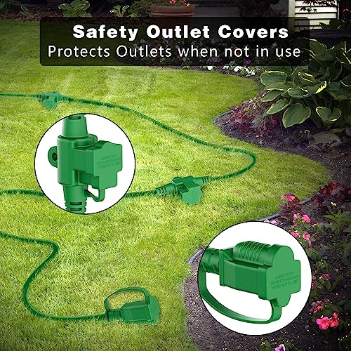 K KASONIC - Outdoor Extension Cord 50 FT, Evenly Spaced 6 Outlets Plugs, 16/3 SJTW Weatherproof Multiple Outlets Wire for Landscaping Light, Holiday Decoration and Christmas, ETL Listed, Green - Image 5