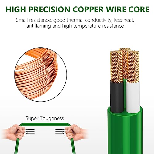 K KASONIC - Outdoor Extension Cord 50 FT, Evenly Spaced 6 Outlets Plugs, 16/3 SJTW Weatherproof Multiple Outlets Wire for Landscaping Light, Holiday Decoration and Christmas, ETL Listed, Green - Image 3