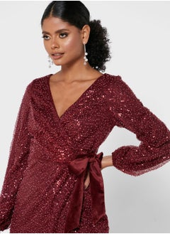 Chi-Chi London Sequin Wrap Dress  - Image 3