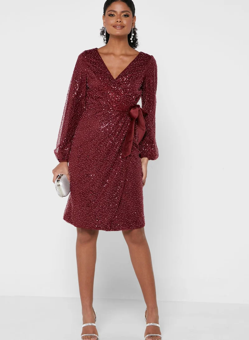 Chi-Chi London Sequin Wrap Dress