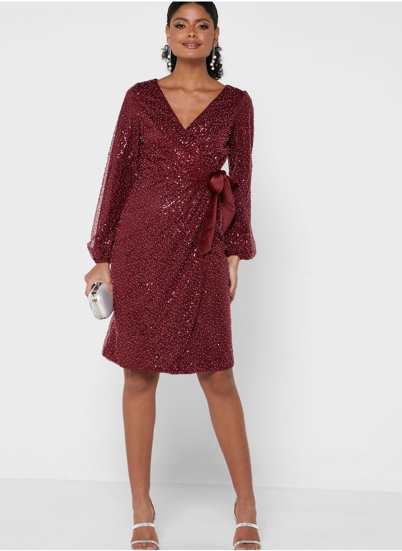 Chi-Chi London - Sequin Wrap Dress - Image 1