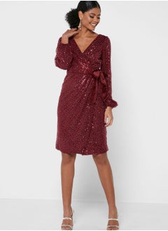 Chi-Chi London Sequin Wrap Dress  - Image 1