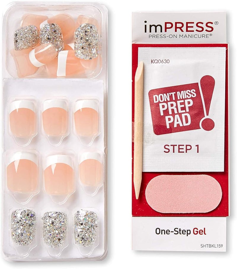 إمبريس 1٫ KISS imPRESS Press-On Manicure، مجموعة أظافر قابلة للتثبيت، تقنية PureFit، أظافر قصيرة قابلة للتثبيت، تشمل وسادة تحضير، مبرد للجلد المحيط بالظفر، و30 ظفرًا صناعيًا. - Image 2