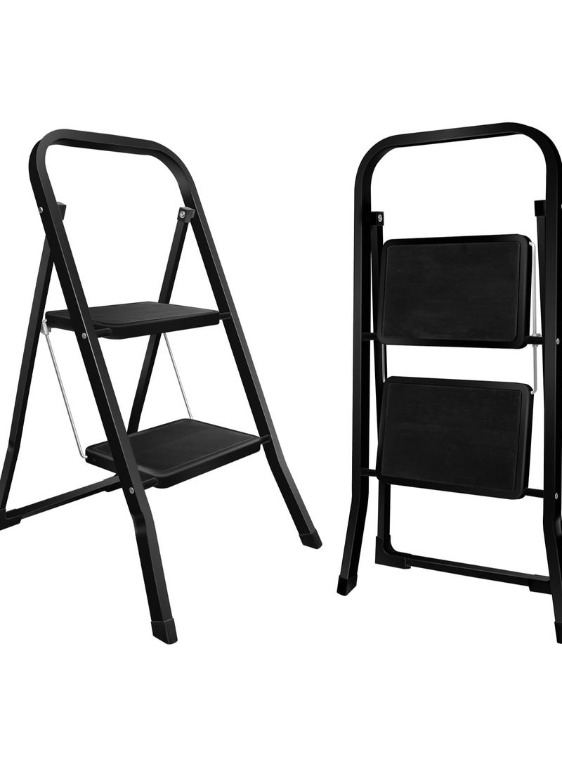 سلم بدرجتين قابل للطي – سلم للعمل في المنزل والحديقة، سعة تحميل 150 كجم