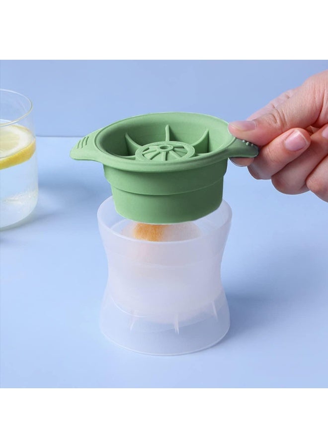 IBAMA Set of 2 Sphere Ice Cube Molds, Leak Free Silicone Ice Molds, Slow Melting DIY Ice Ball for Cocktail Whiskey Drink Spirits, Cocktail Novelty Drink Molds Green - Image 3