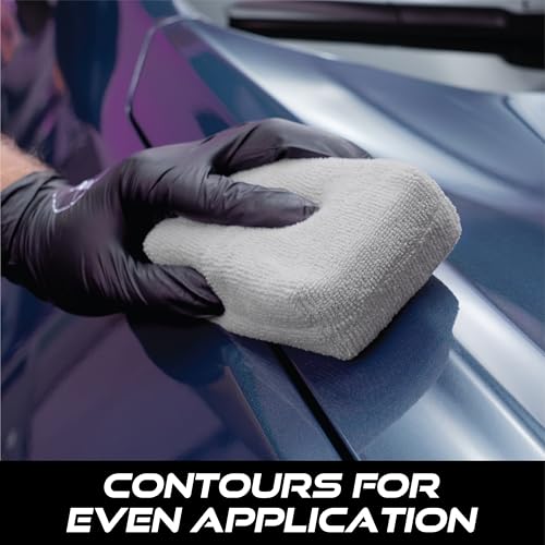 VIKING Microfiber Applicator Pads, Rectangular Polishing Pad, Cleaning Pads for Car Detailing, 3 Inch x 5 Inch, Grey, 6 Pack - Image 3