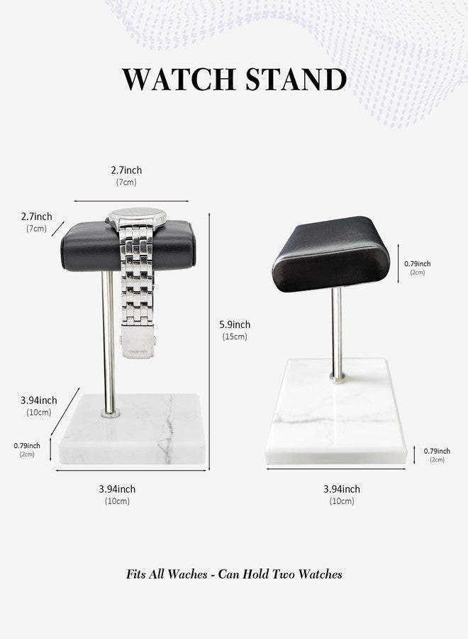 CHADWICK Watch Stand for Men Single Watch Stand Watch Holder Leather Watch Tray Bracelet Display Stand Jewelry Organizer for Watches, Bracelets Watch Accessory Gifts for Men on Father's Day, Christmas - Image 3