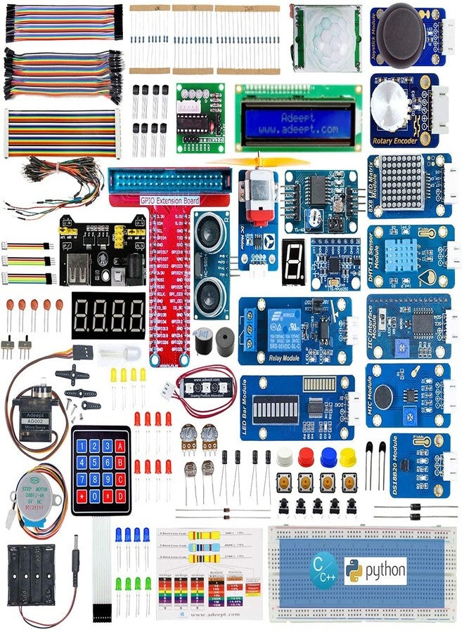Adeept Newest Ultimate Starter Kit for Raspberry Pi 4 3 B+ B 3B 3B+ 2B, Python C Code, 40 Projects, STEM Education Kit, DIY Electronic Components Comprehensive Starter Kit with 480 Pages PDF Manual - Image 1