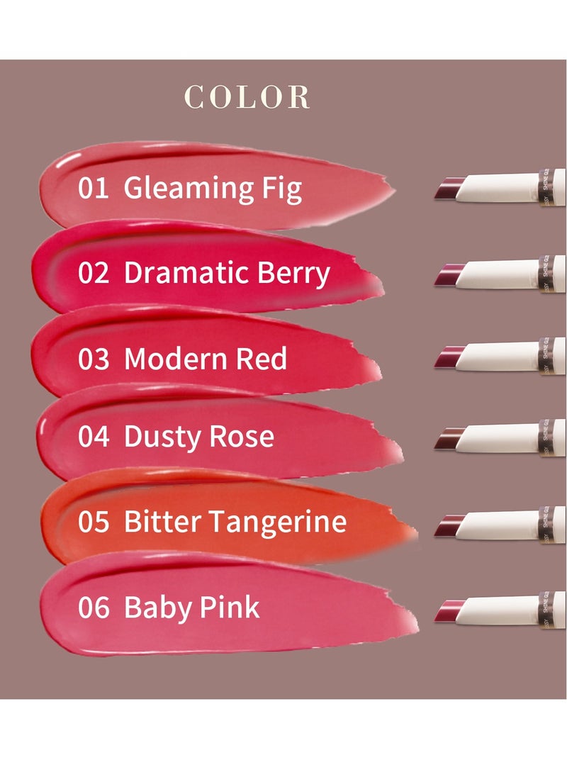 MilleFee - MilleFée Glow Lips Luster Lipstick for Anti-Falling & Highly Moisturizing Sparkling Finish-05 Bitter Tangerine - Image 1