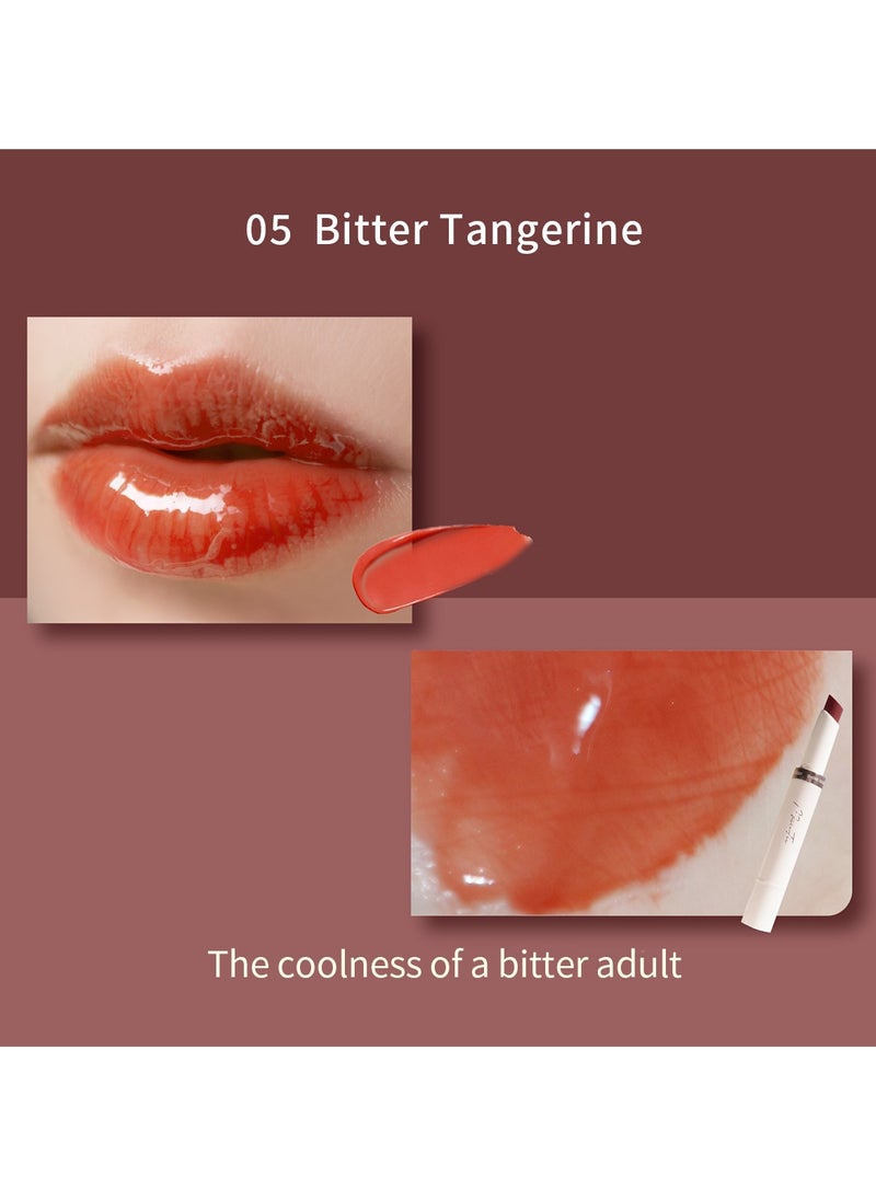 MilleFee - MilleFée Glow Lips Luster Lipstick for Anti-Falling & Highly Moisturizing Sparkling Finish-05 Bitter Tangerine - Image 1