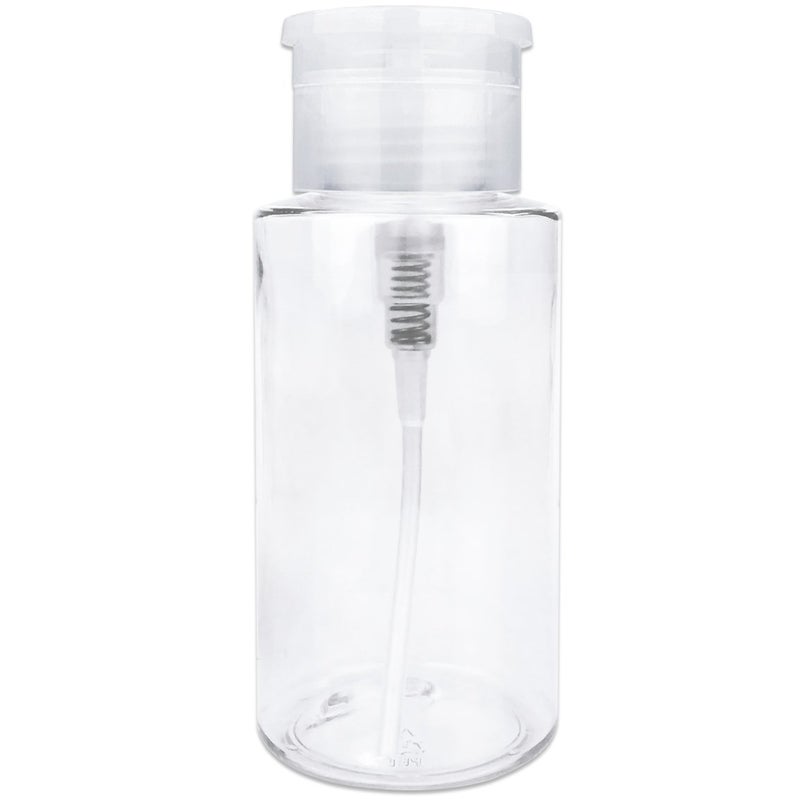 7oz Clear Push Down Pump Dispenser Empty Refillerble Bottle with Flip Top Cap  for Nail Polish Travel Cosmetics Packaging