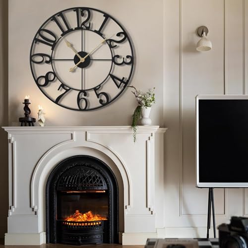 AVVIC MART Stylish Metal Analog Wall Clock for Living Room, Bedroom, Office, Kitchen, Home and Hall | Antique Fancy Big Size Modern Wall Watch for Home Decor (DA-240, 40 CM) - Image 2