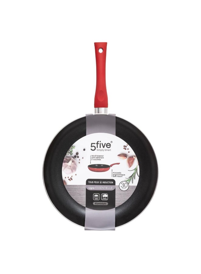 Five Simply Smart Essentielle Aluminum Induction Frying Pan Red and Black 30cm 128844 - Image 2
