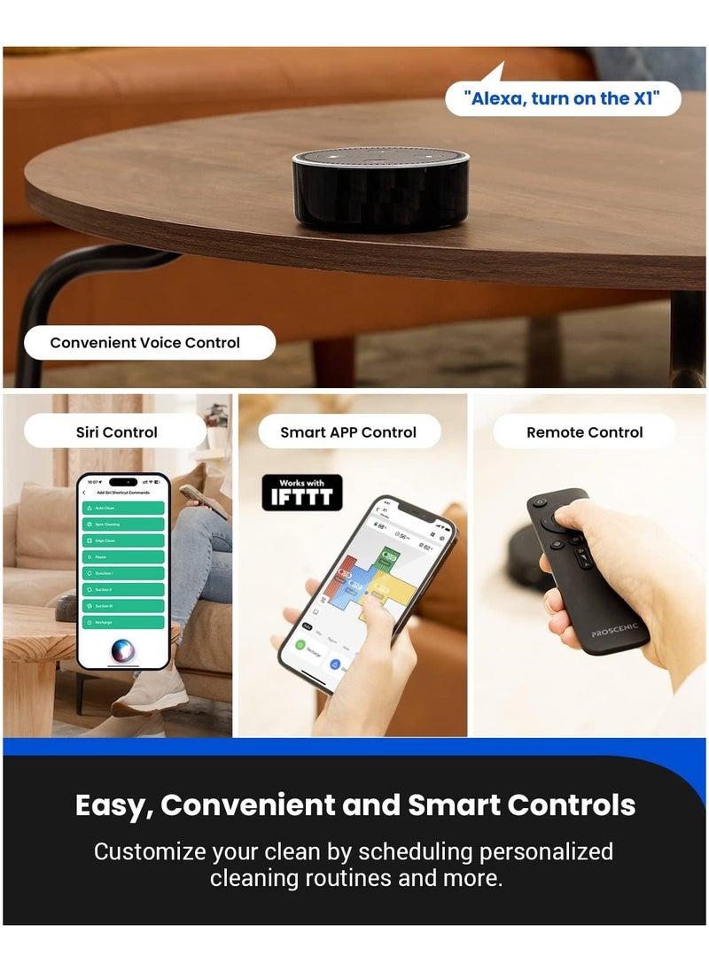 Proscenic - X1 Robot Vacuum Cleaner with Mop, 3000pa, integrated LiDAR Navigation Robot with the 2.5L Self-Emptying Technology, APP & Alexa Control for Cleaning Pet Hair/Dust/Hard Floor/Low Pile Carpet - Image 1